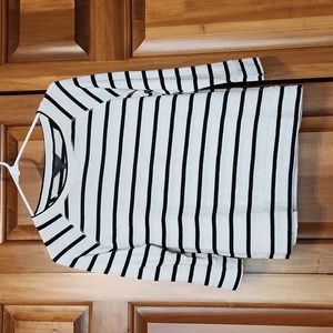Mix by 41 Hawthorn 3/4 Sleeve Sweater black white striped Small